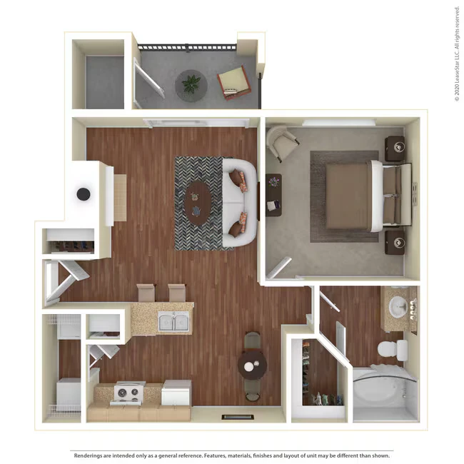 1 Bed 1 Bath 772 SqFt (692 Net) 0817 floor plan